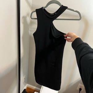 Nasty Gal high neck, cut out black mini dress